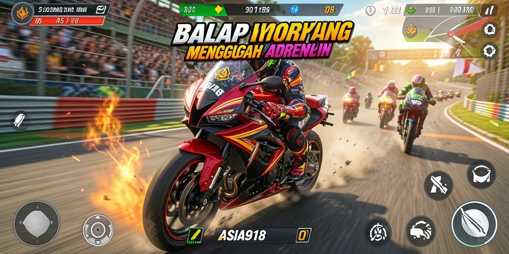 Tampilan gameplay <strong>ASIA918</strong> yang penuh aksi dan kecepatan.