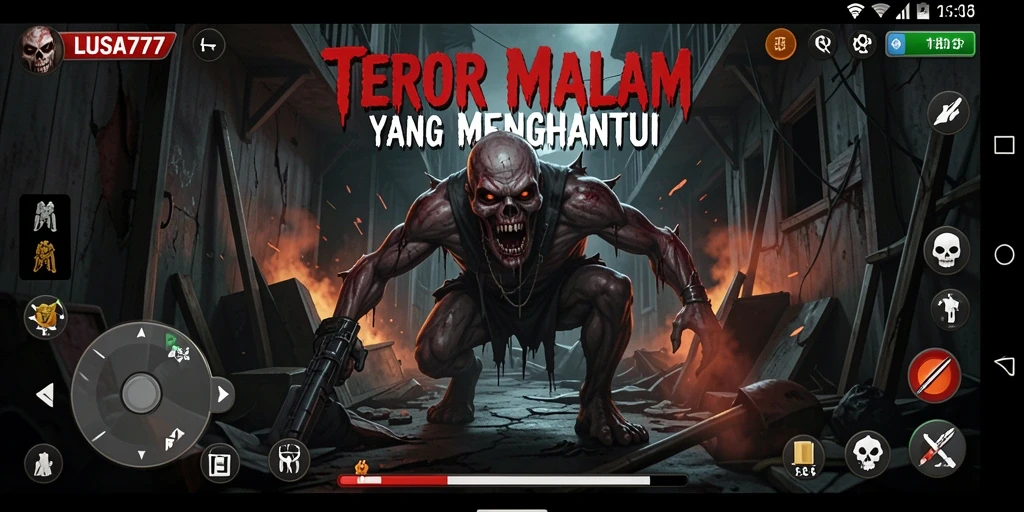 Screenshot LUSA777 menampilkan suasana horror yang mencekam dan penuh ketegangan.