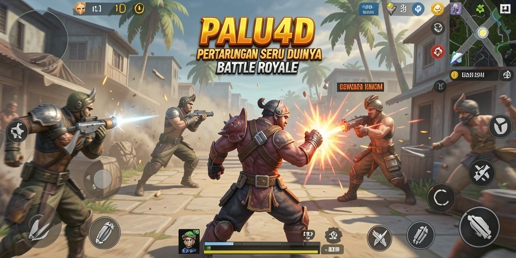 Tampilan menarik dari pertarungan di PALU4D dengan aksi Battle Royale yang intens.