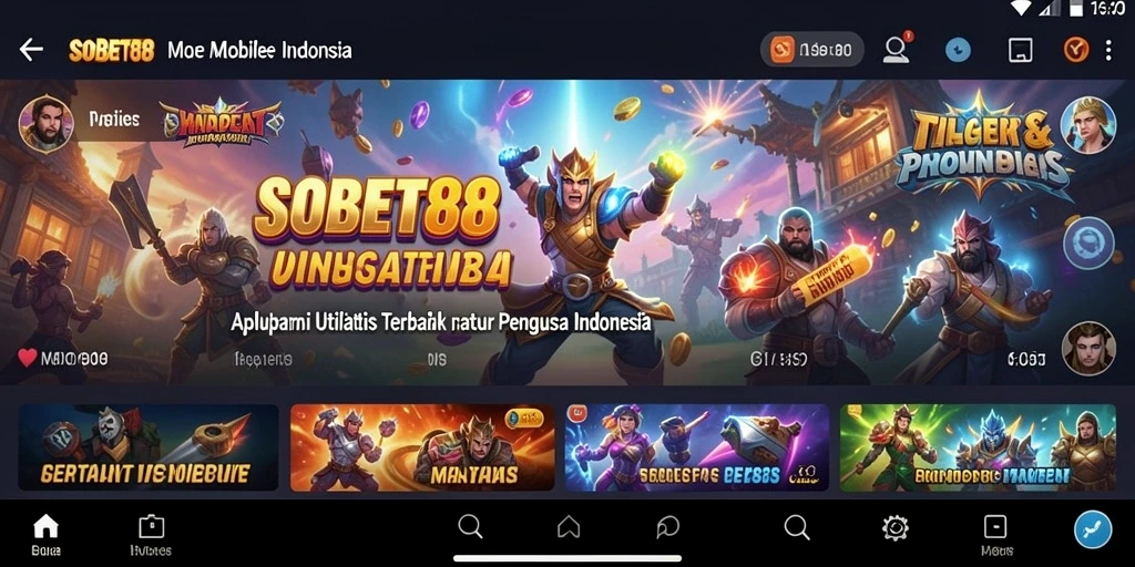 Tampilan antarmuka SOBET88 yang sederhana dan mudah dinavigasi.