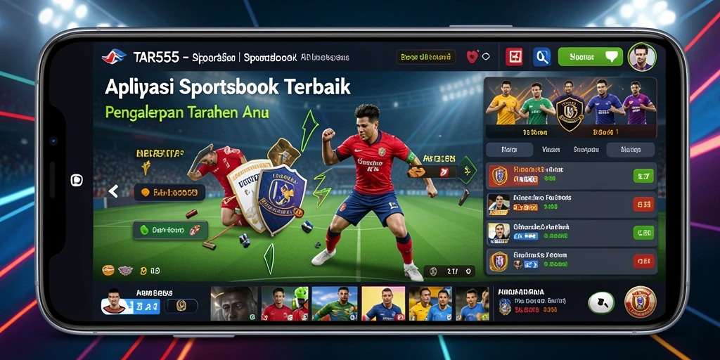 Screenshot TAR555 menampilkan antarmuka taruhan olahraga yang intuitif.